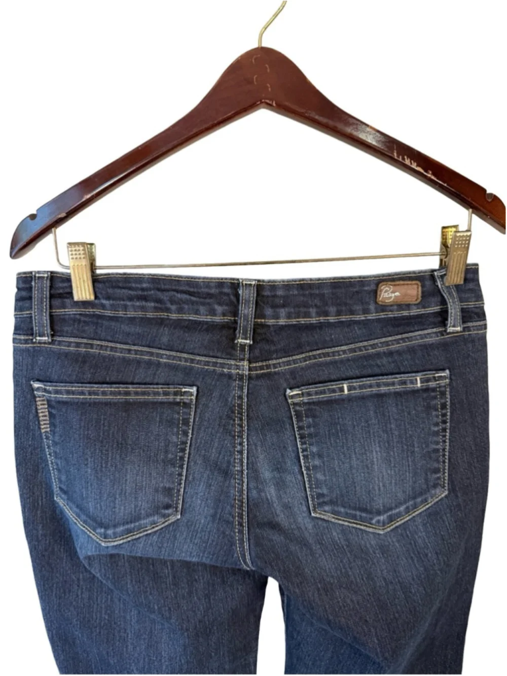 Paige Classic Dark Wash Denim Bermuda Shorts - Dark Blue Size 28 Y2K Casual